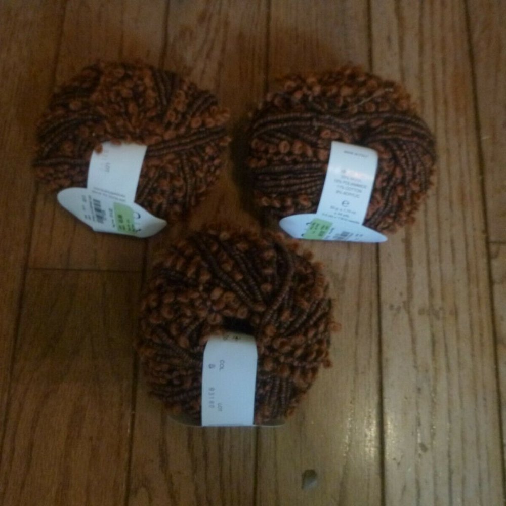 3 Balls Trendsetter Othello Alpaca Wool Blend Yarn - Color 6 'Copper' 44 yds ea